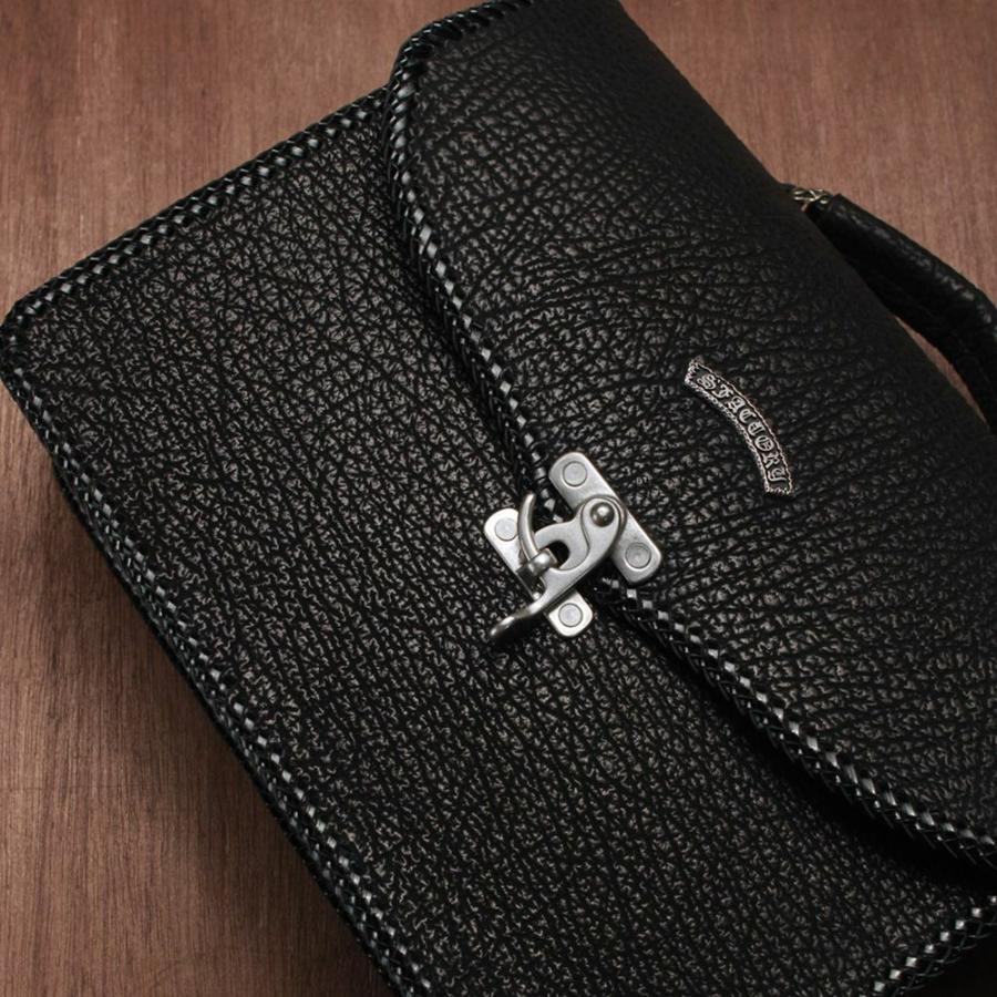 S'FACTORY バッグ 縁編みセカンドバッグ シャーク（サメ革） : S