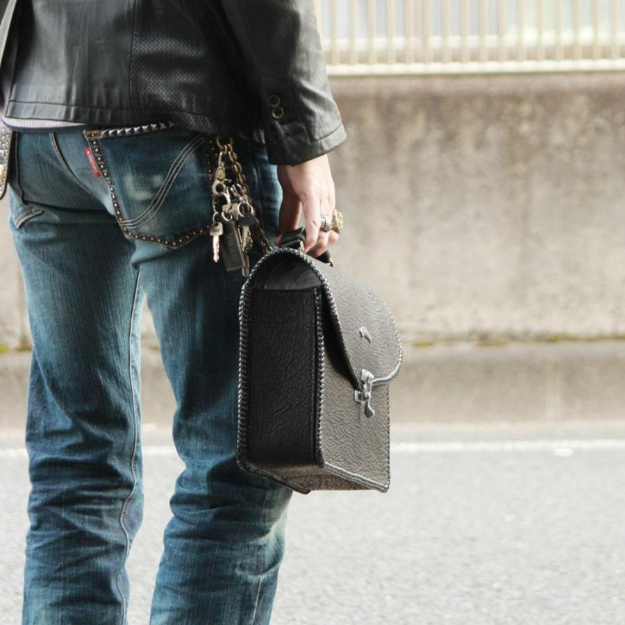 S'FACTORY バッグ 縁編みセカンドバッグ シャーク（サメ革） : S