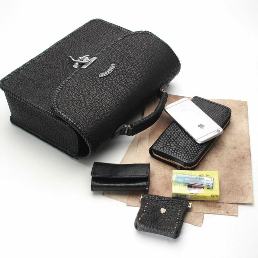 S'FACTORY バッグ 縁編みセカンドバッグ シャーク（サメ革） : S