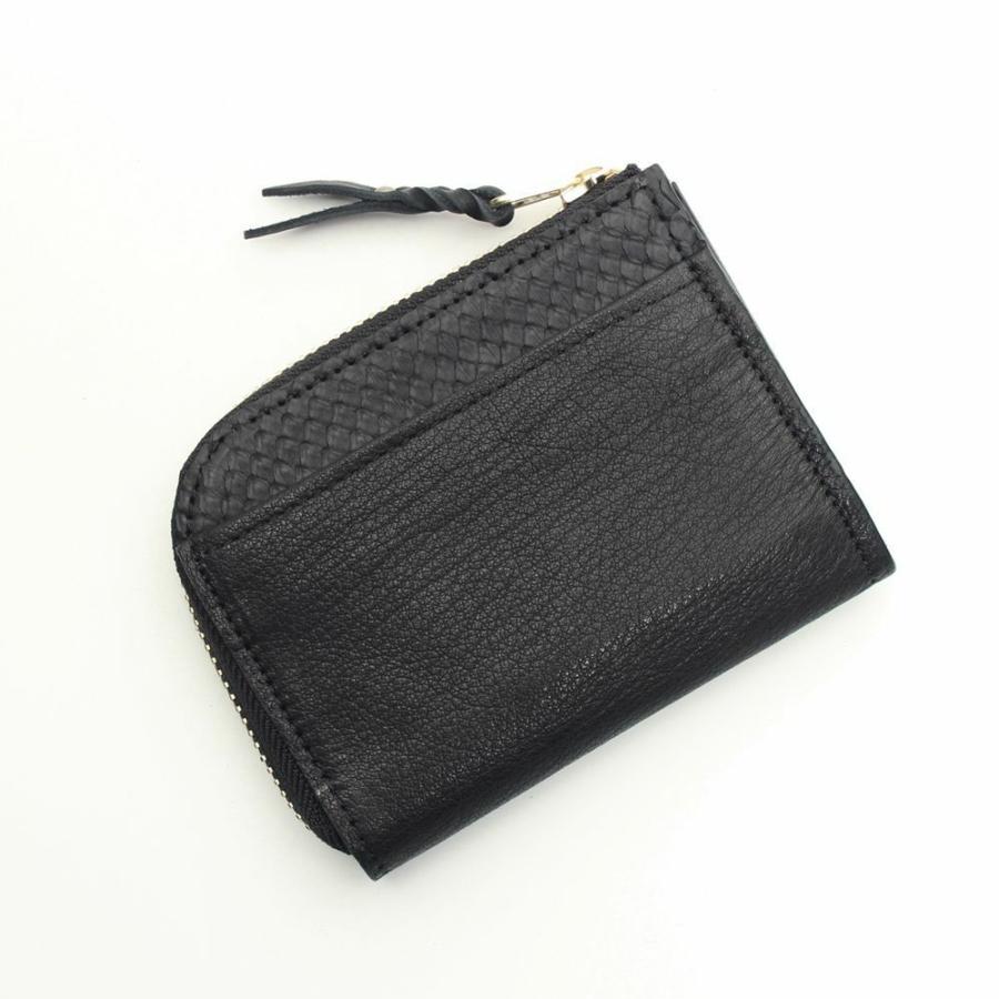 S'FACTORY 革財布 L字ファスナー ショートウォレット ブラックパイソン