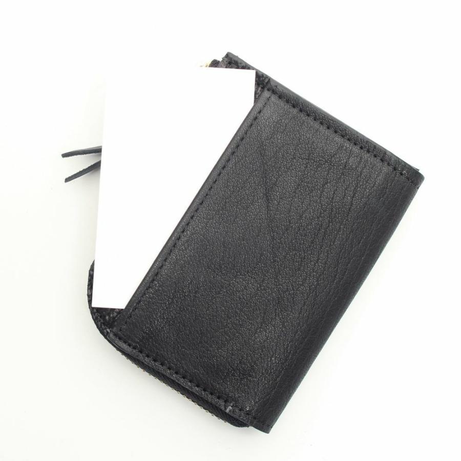 S'FACTORY 革財布 L字ファスナー ショートウォレット ブラックパイソン