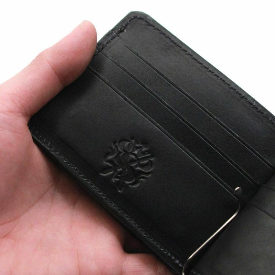 ファッション小物 レザーコンパクトマネークリップ グレー/ターコイズ