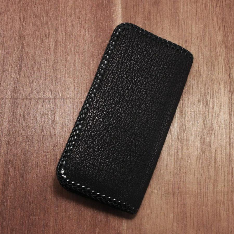 S'FACTORY 革財布 縁編み ロングウォレット シャーク(サメ革) : S