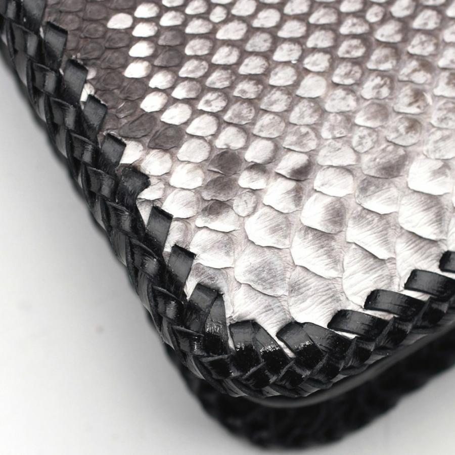 S'FACTORY 革財布 縁編み ロングウォレット パイソン(ヘビ革) : S