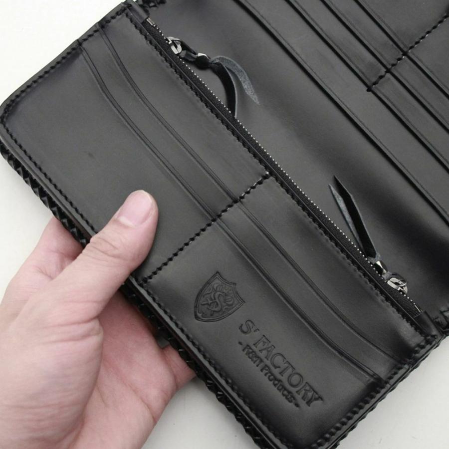 ヘビ革 編み込みデザイン 長財布 楽天市場】S'FACTORYエスファクトリー 縁編み ロングウォレット