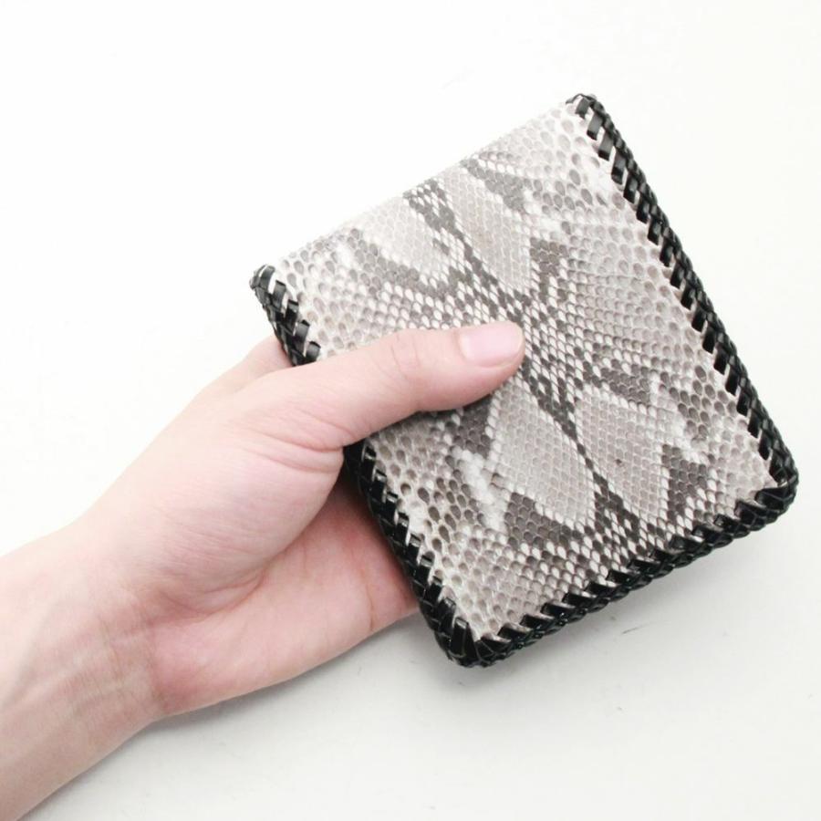 S'FACTORY 革財布 縁編み ショートウォレット パイソン(ヘビ革) : S