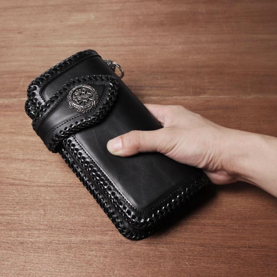 S'FACTORY 革財布 バイカーズウォレット05 カウレザー ブラック（牛革