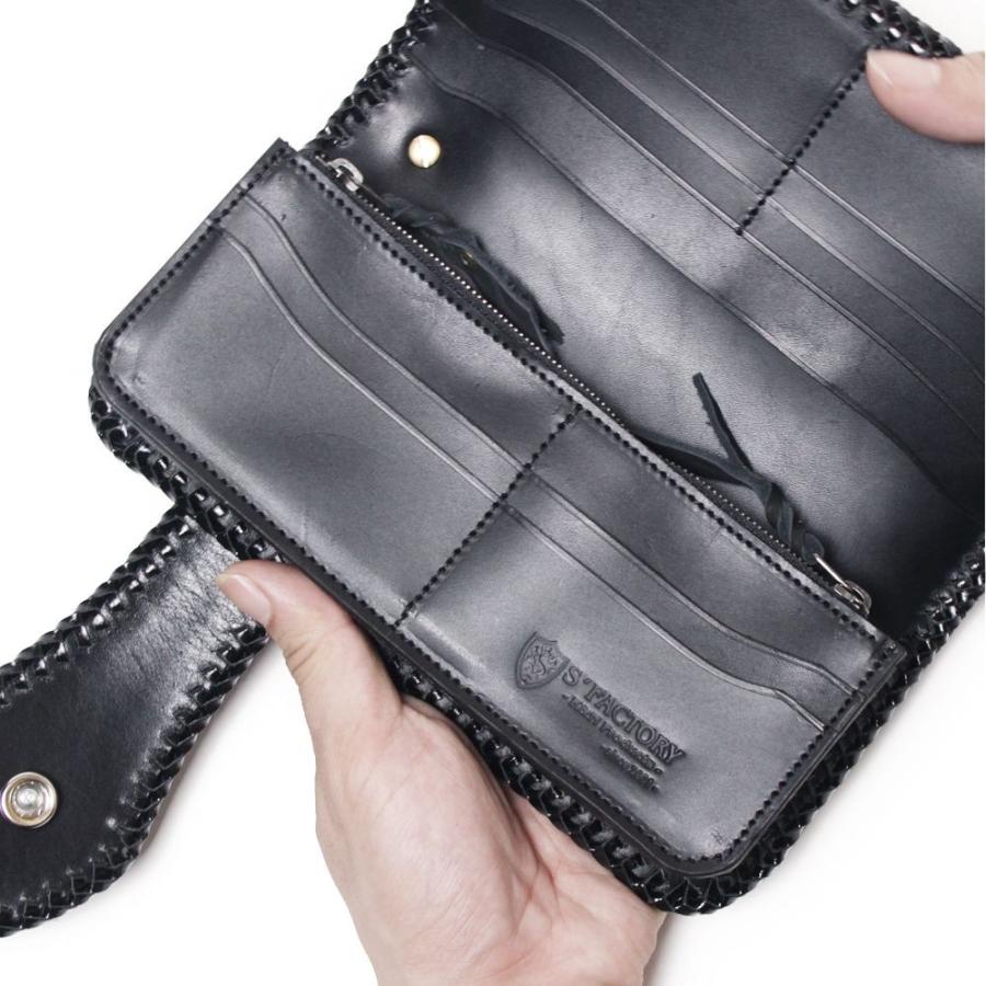 S'FACTORY 革財布 バイカーズウォレット05 カウレザー ブラック（牛革