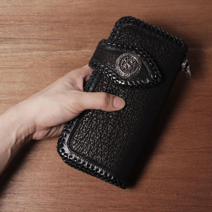 S'FACTORY  バイカーズウォレット 鮫皮 S'FACTORY 革財布 バイカーズウォレット05 シャーク（サメ革） : S
