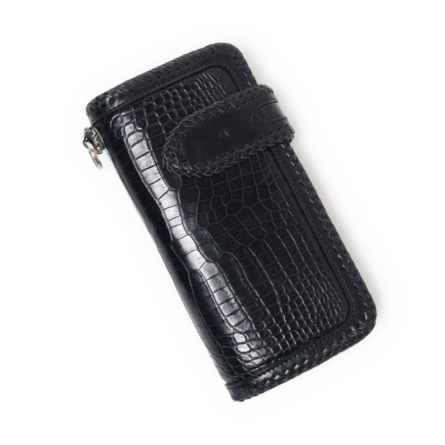 S'FACTORY 革財布 バイカーズウォレット05 クロコダイル ブラック