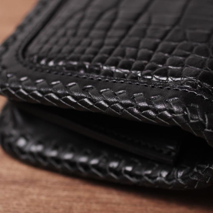 S'FACTORY 革財布 バイカーズウォレット05 クロコダイル ブラック