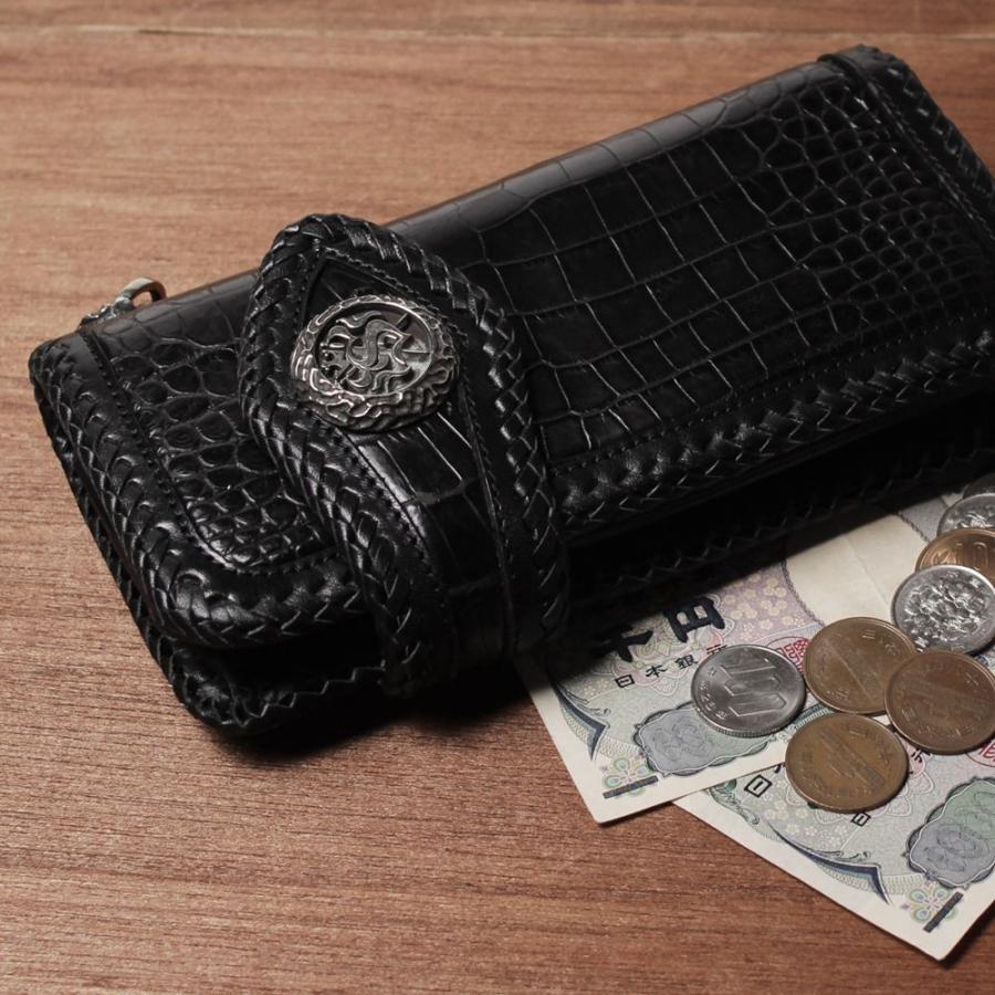 S'FACTORY 革財布 バイカーズウォレット05 クロコダイル ブラック