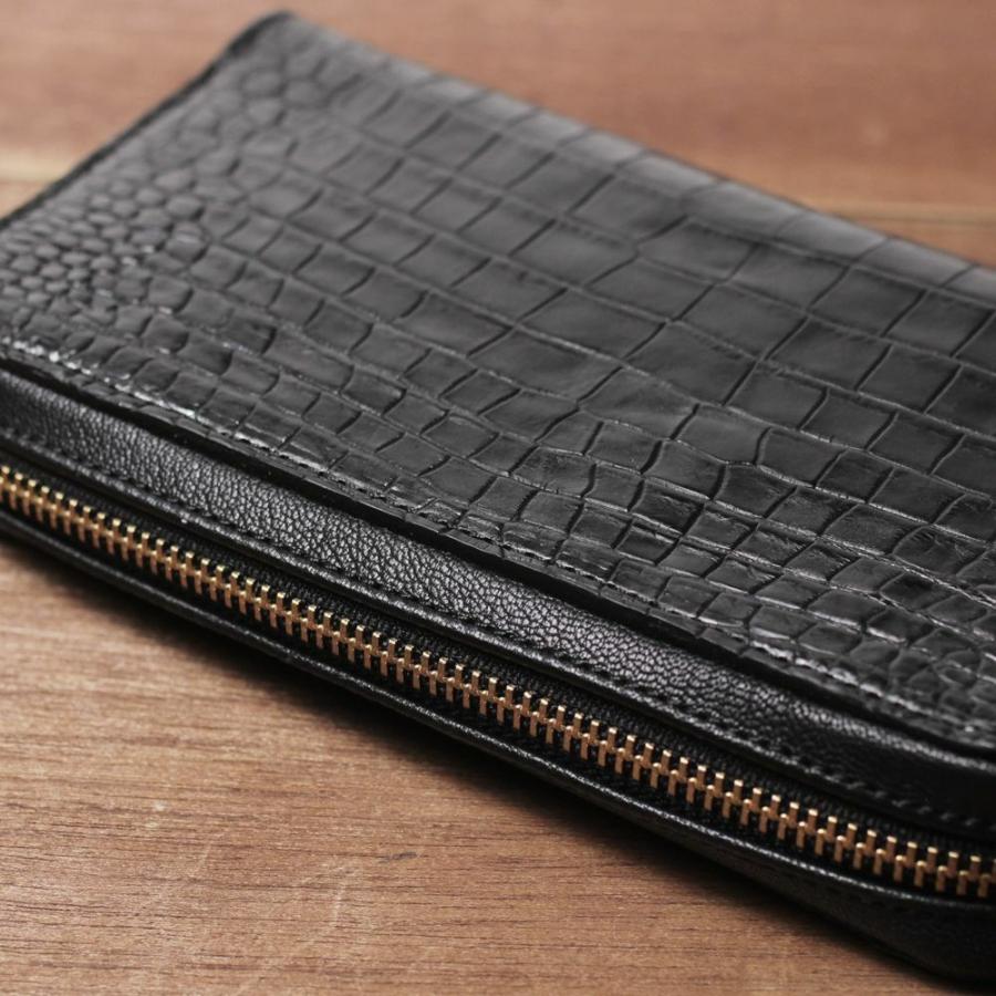 S'FACTORY 革財布シンプル ファスナーウォレット クロコダイル（ワニ革）の画像