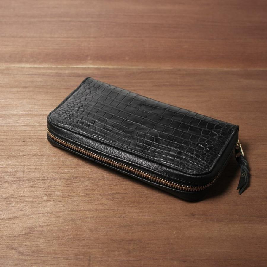 S'FACTORY 革財布シンプル ファスナーウォレット クロコダイル（ワニ革）の画像