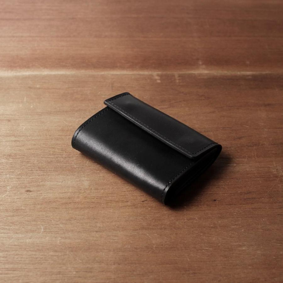 S'FACTORY 革財布 三つ折りミニウォレット 栃木レザー ブラック（牛革