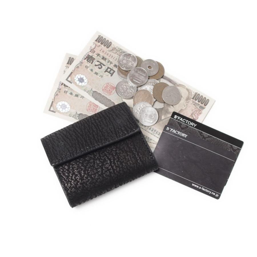 S'FACTORY 革財布 三つ折りミニウォレット シャーク（サメ革） : S