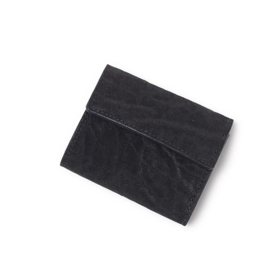 S'FACTORY 革財布 三つ折りミニウォレット ブラック エレファント