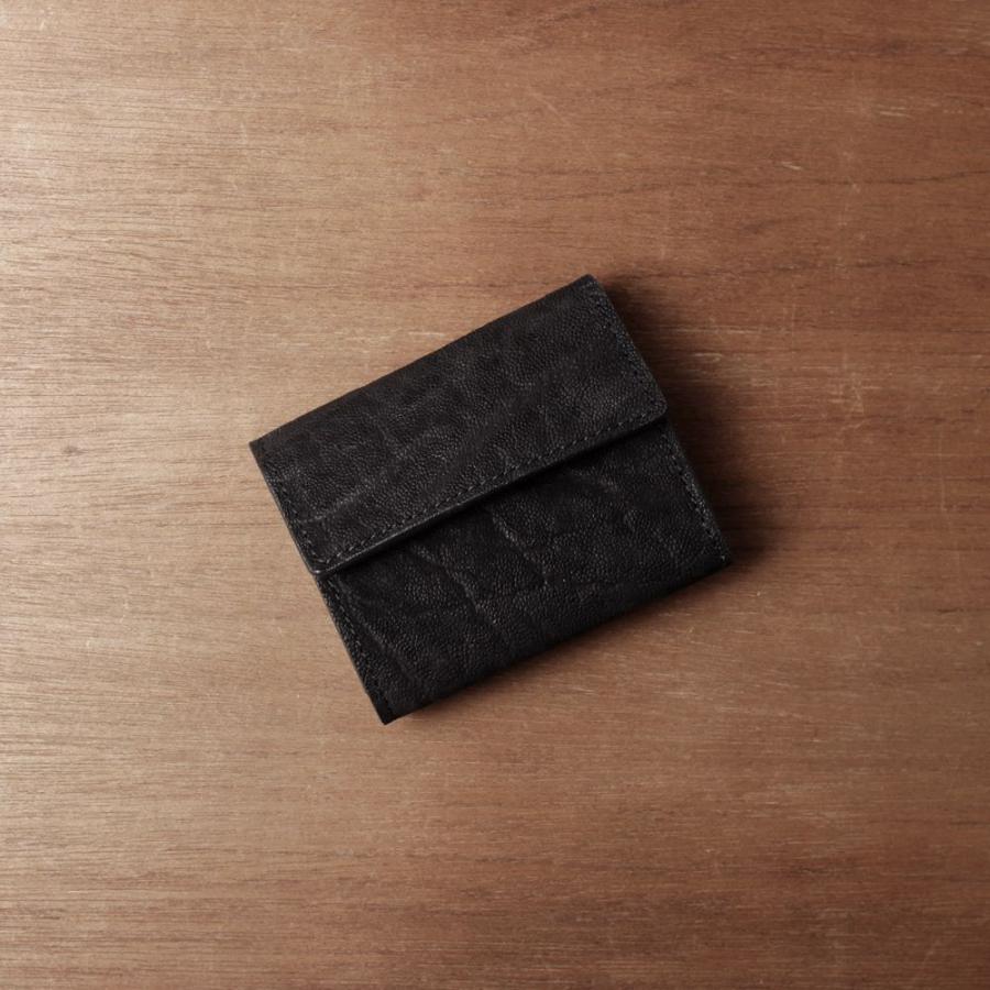 S'FACTORY 革財布 三つ折りミニウォレット ブラック エレファント