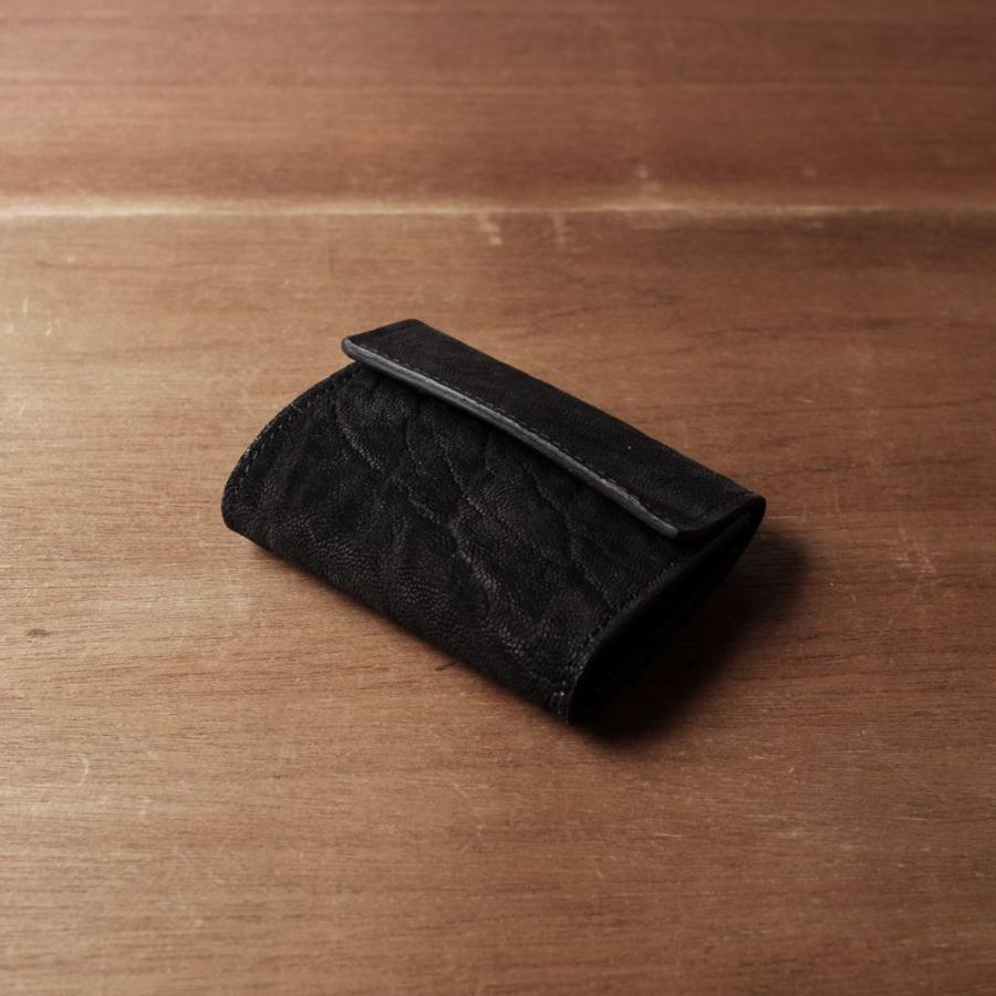 S'FACTORY 革財布 三つ折りミニウォレット ブラック エレファント