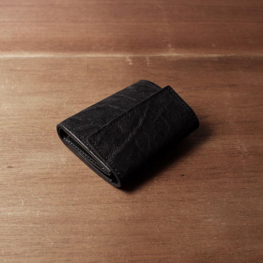 S'FACTORY 革財布 三つ折りミニウォレット ブラック エレファント