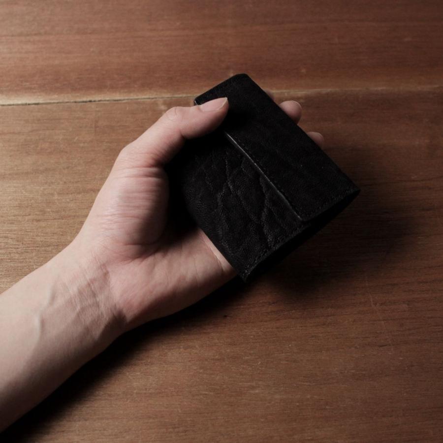 S'FACTORY 革財布 三つ折りミニウォレット ブラック エレファント