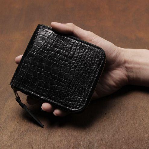 S'FACTORY 革財布 スリムファスナー ショート ウォレット クロコダイルレザー（ワニ革）の画像