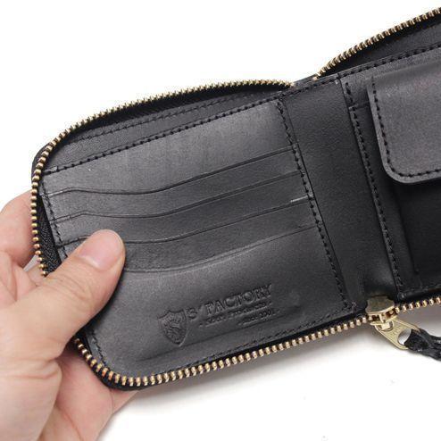 S'FACTORY 革財布 スリムファスナー ショート ウォレット クロコダイルレザー（ワニ革）の画像