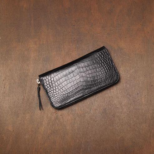 S'FACTORY 革財布 スリムファスナー ロング ウォレット クロコダイルレザー（ワニ革）の画像