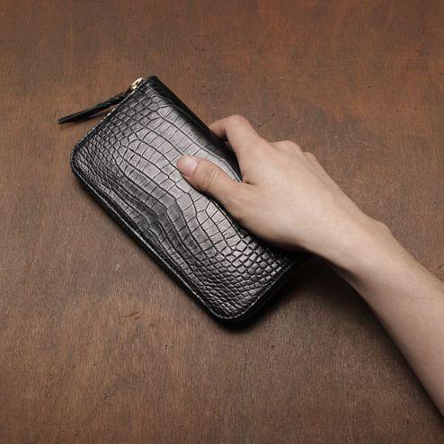 S'FACTORY 革財布 スリムファスナー ロング ウォレット クロコダイルレザー（ワニ革）の画像