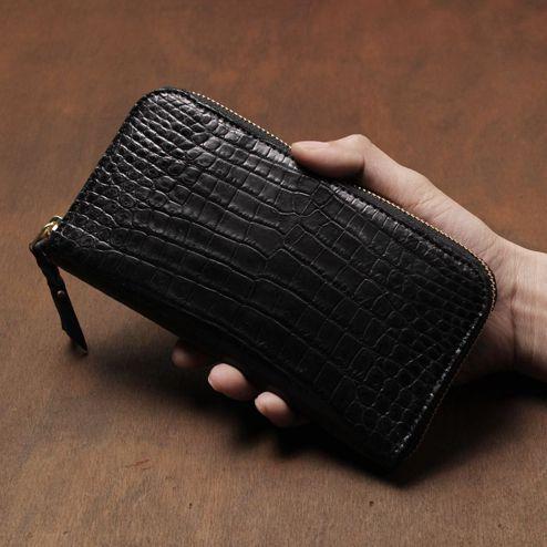 S'FACTORY 革財布 スリムファスナー ロング ウォレット クロコダイルレザー（ワニ革）の画像