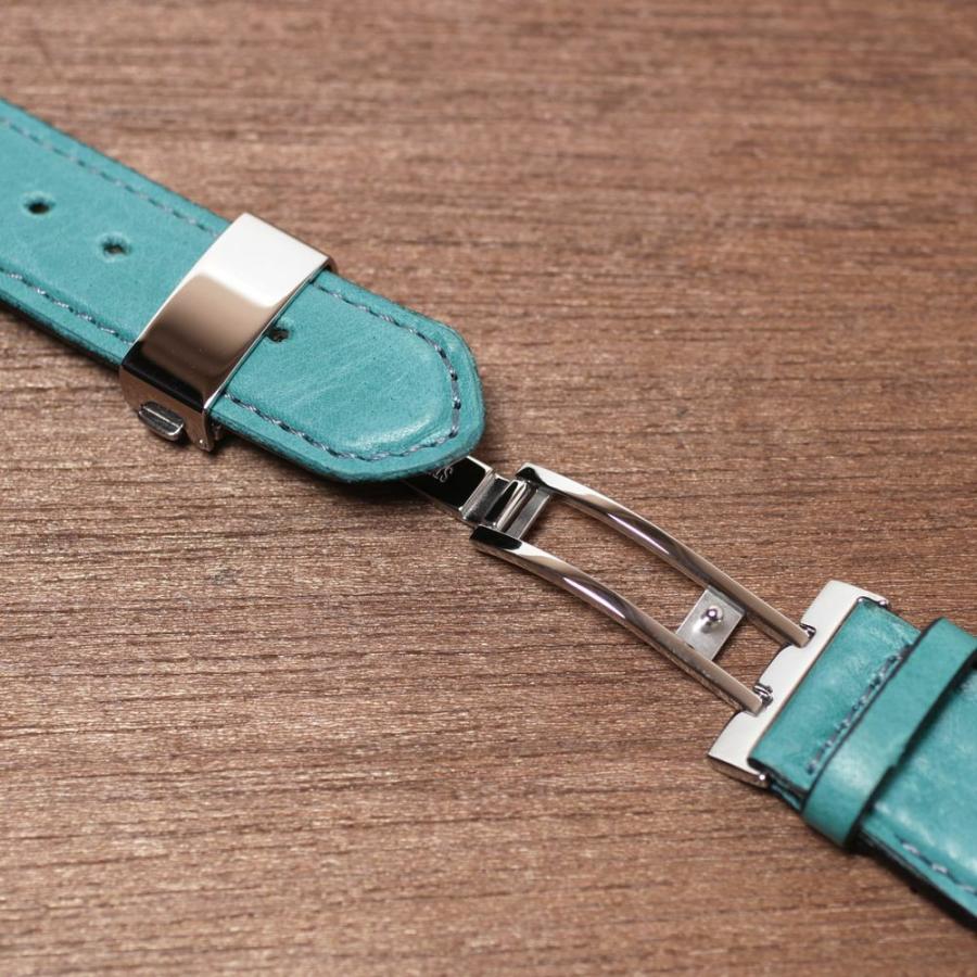 ピアジェ✴︎ベルト　ブルー S'FACTORY 腕時計 クロノグラフ腕時計レザーベルト ターコイズブルー