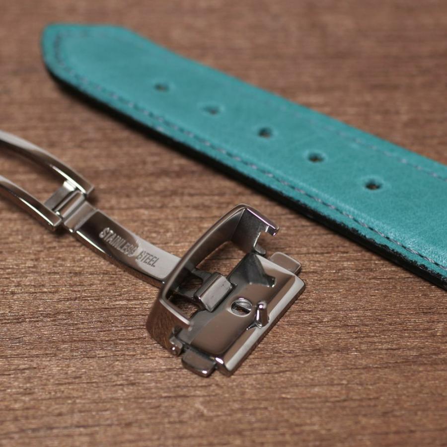 S'FACTORY 腕時計 クロノグラフ腕時計レザーベルト ターコイズブルー