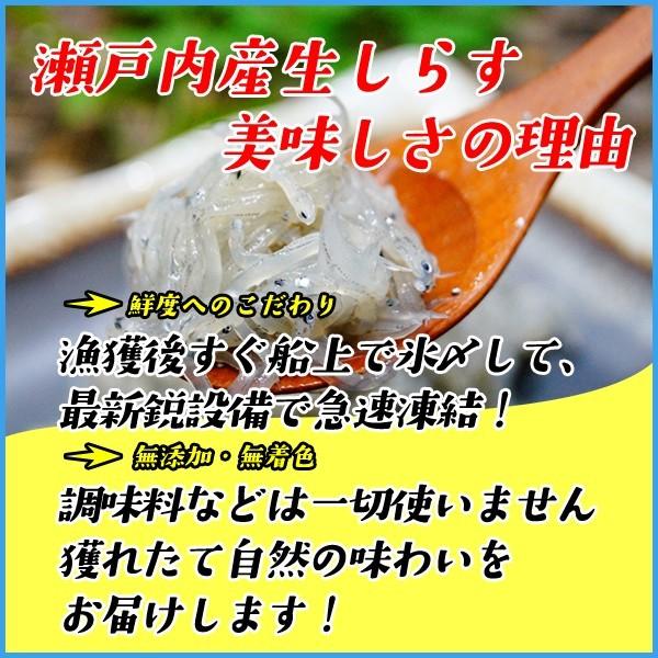 生しらす(シラス)200g 無添加 瀬戸内産 海鮮丼に 冷凍食品 無着色｜sfd-ymd｜03