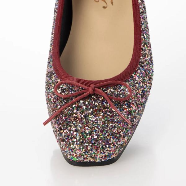 125 美脚イタリア製大粒グリッター バレエフラットパンプス 日本製 コンフォートシューズ コンフォート パンプス  歩きやすい ローヒール     フォーマル | IKplus | 09