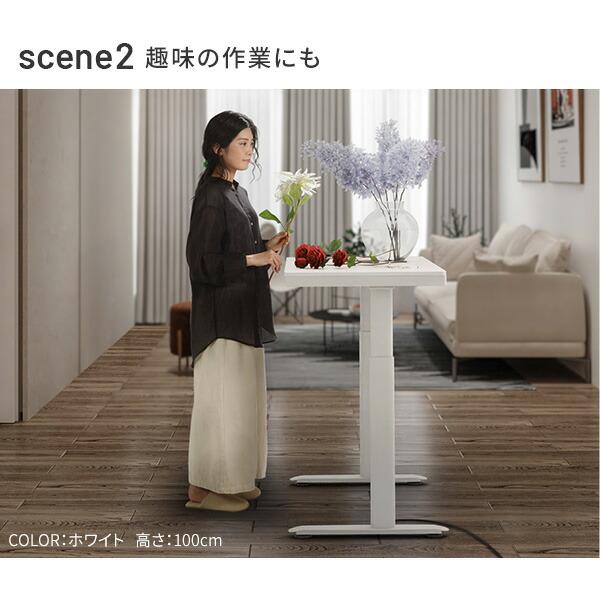 デスク 電動昇降デスク テーブル 幅120cm オフィスデスク 電動昇降