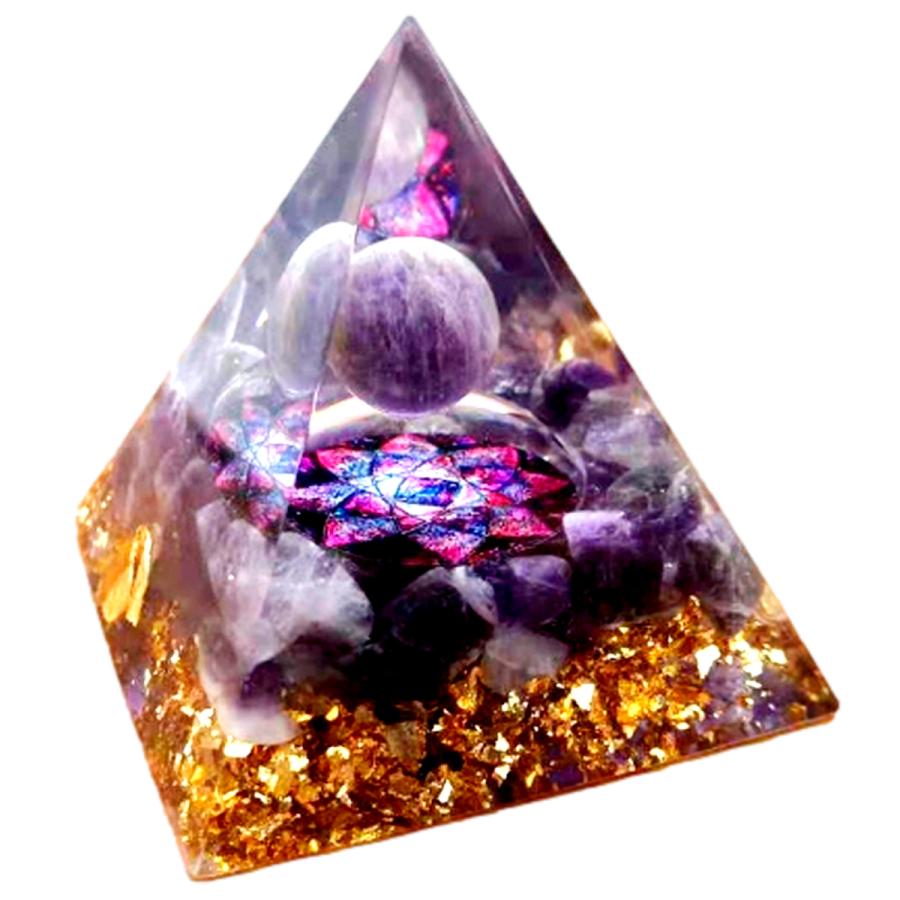 クリスタル ピラミッド オルゴナイトピラミッド オルゴンピラミッド パワーストーン 水晶 6×6cm｜sfinc｜06