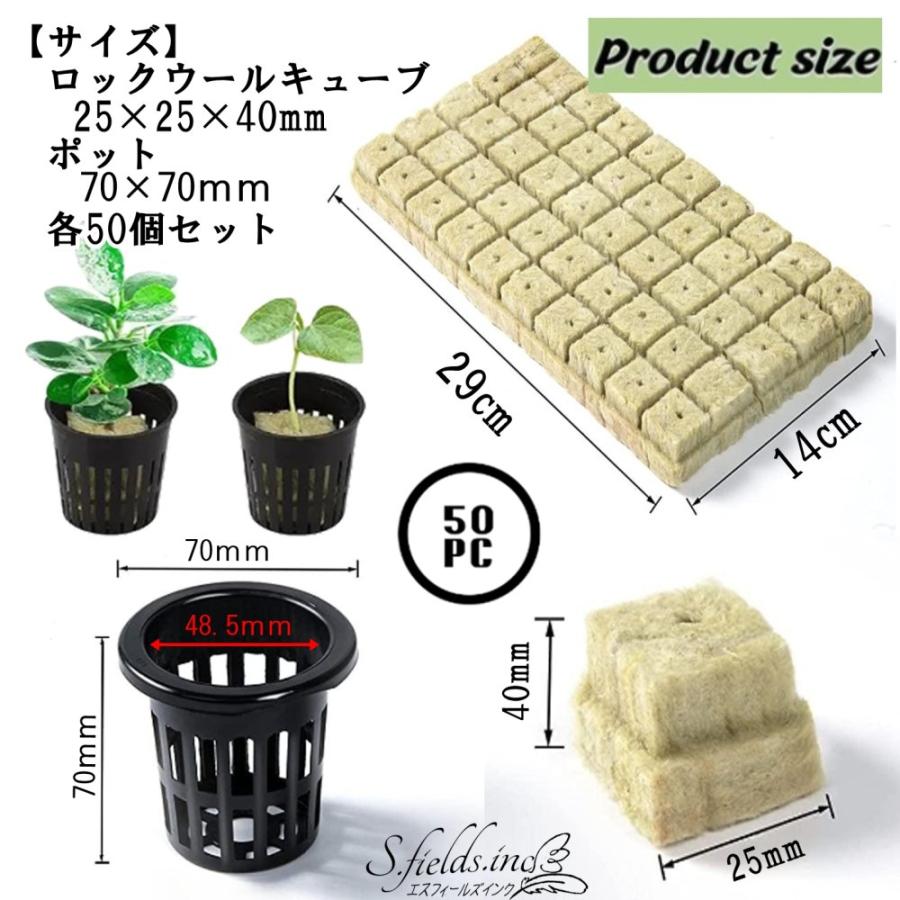 S.fields.inc正規直営店 ロックウールブロック 水耕栽培用ポット 50個