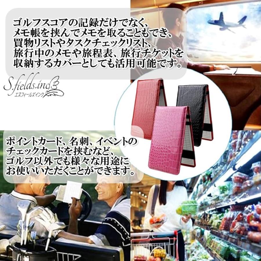 S.fields.inc正規直営店 スコアカードホルダー ゴルフ 縦型 PUレザー