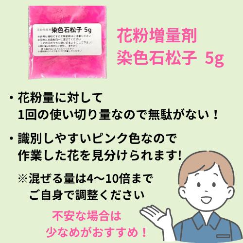 キウイ花粉0.5g・ぼん天・染色石松子(ピンク)5gセット : エスフルール