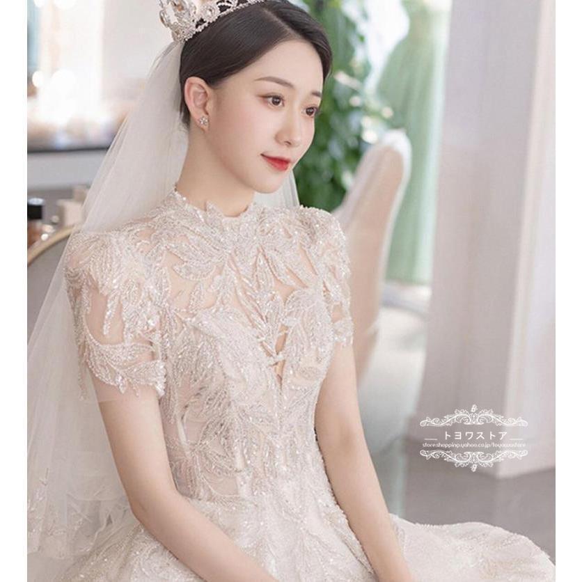ウェディングドレス韓国ウエディングドレスプリンセスラインウェディングドレス安い結婚式披露宴花嫁ロングドレス宮廷風海外挙式 ウェディングドレス韓国ウエディングドレスプリンセスライン