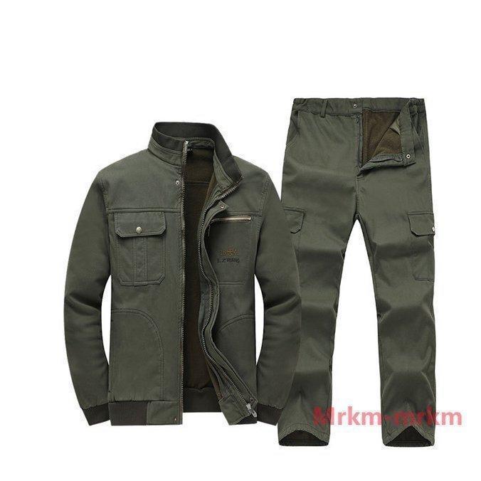 作業着セットアップメンズ作業服秋冬長袖裏起毛ジャケットセット