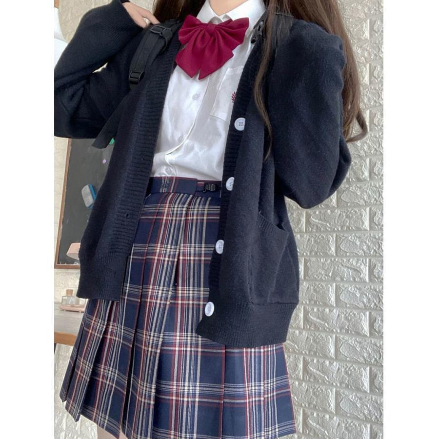 高校生 中学生 制服 スクール カーディガン高校生 中学生 制服 Vネック カーディガン JK制服 ニットカーディガン ショート丈｜sg-k｜06