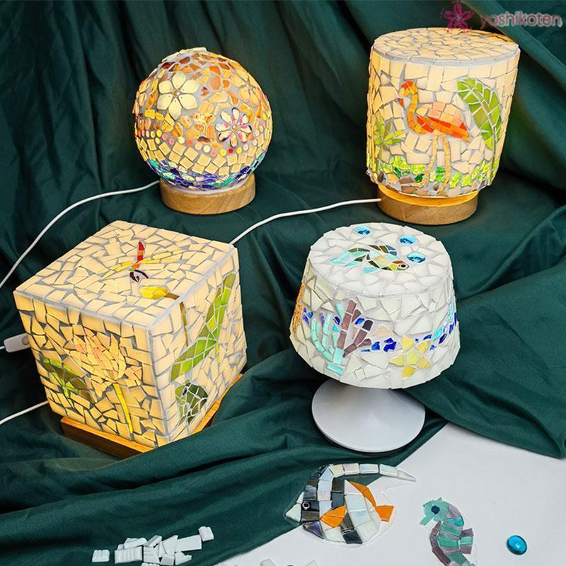 クリスマス 手作り モザイクランプ テーブルランプ 手芸 タイルアート