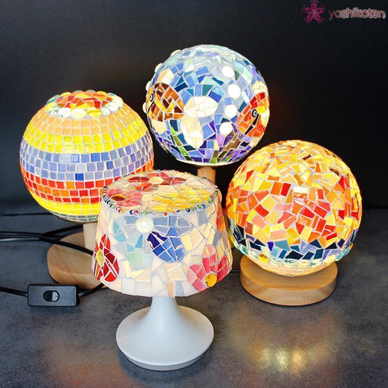 クリスマス 手作り モザイクランプ テーブルランプ 手芸 タイルアート