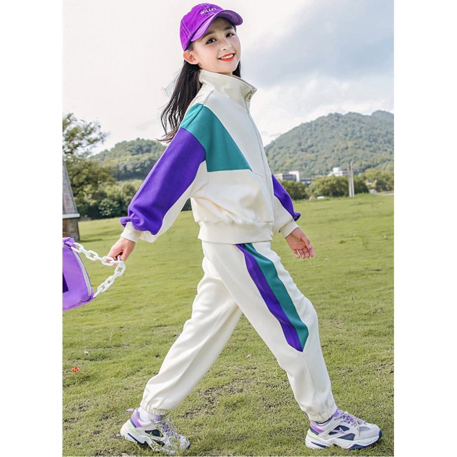 ジャージ キッズ 女の子 上下 長袖 春秋 子供服 セットアップ パーカー