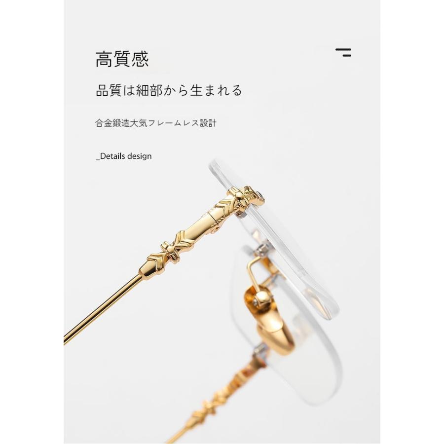 高級フレームレス 自動調整 老眼鏡 スマートフォーカス ブルーライト