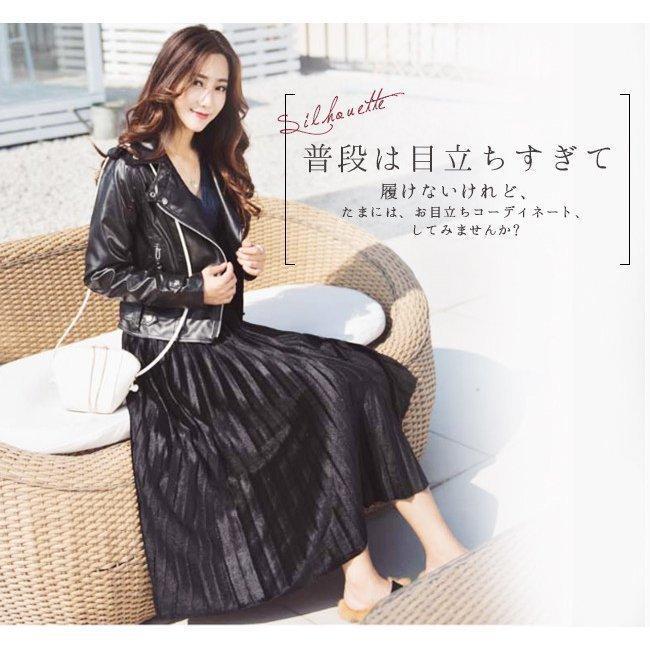 プリーツスカート ラメ 光沢 メタリック シルバー ゴールド プリーツスカート ラメ 光沢 メタリック シルバー ゴールド