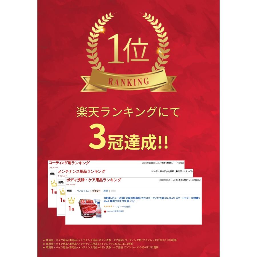 ガラスコーティング剤 SG-MAX お試し100ml  車 スマホ 業務用 水回り 水まわり 掃除 洗面台 |  | 01
