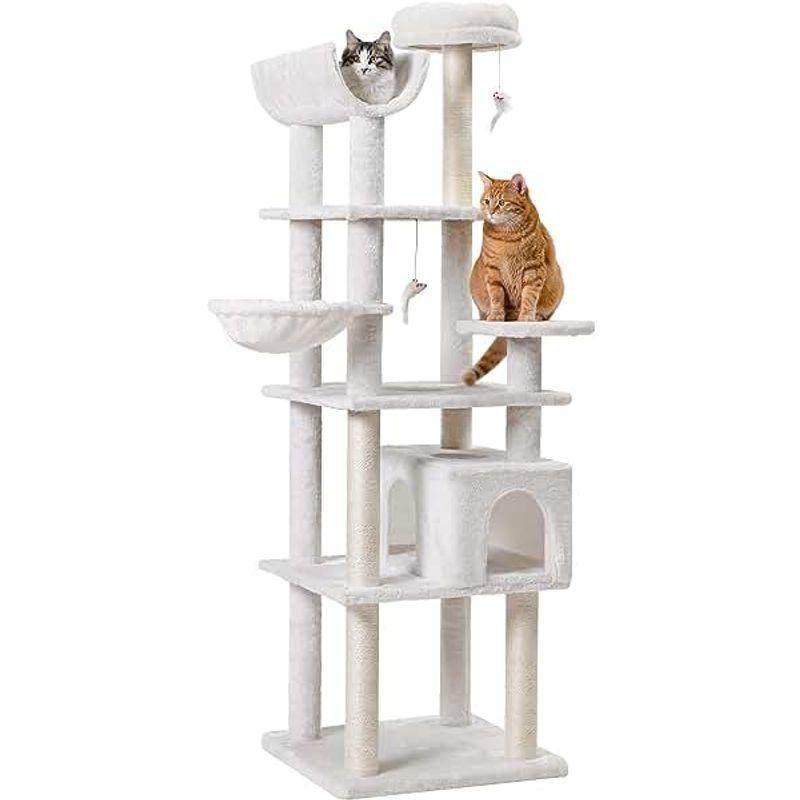 lifesia キャットタワー 猫タワー 据え置き 見晴らし台2つ ハンモック付き 巨大ハウス Ｕ字ベッド 多頭飼い 爪とぎ おもちゃ 登り キャットタワー 猫タワー 据え置き 見晴らし台2つ ハンモック付き 巨大ハウス Ｕ字ベッド 多頭飼い 爪とぎ おもちゃ 登り