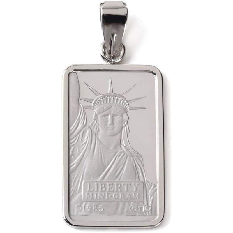 ハッピーグッツショップ プラチナ コイン 2g ペンダントトップ リバティ 自由の女神 シンプル 枠 メンズ レディース 首飾り ネックレス